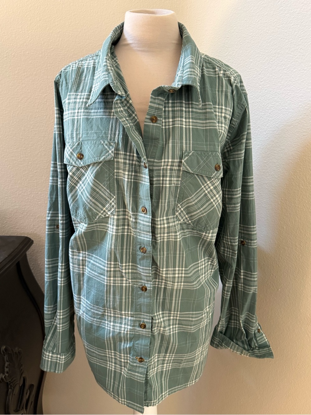 Carhartt Women's Sage Green Plaid Utility Shirt 3X NWOT